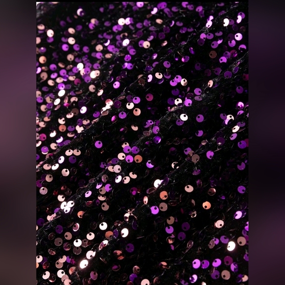 New Luxe Ombre Sequin Fitted Long Dress Gown Long Sleeve Purple Gold - Picture 12 of 14